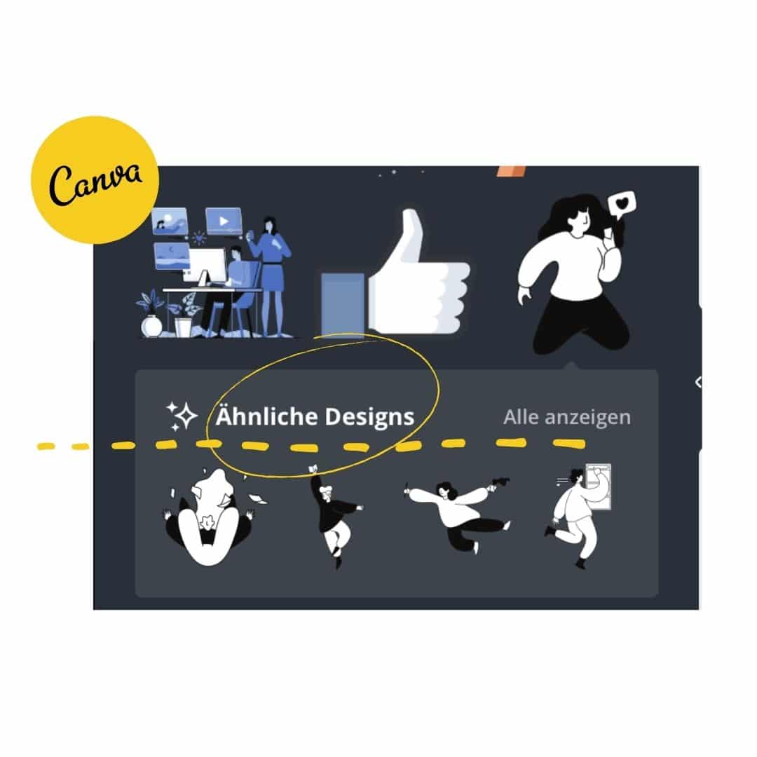 Canva "ähnliche anzeigen" Funktion