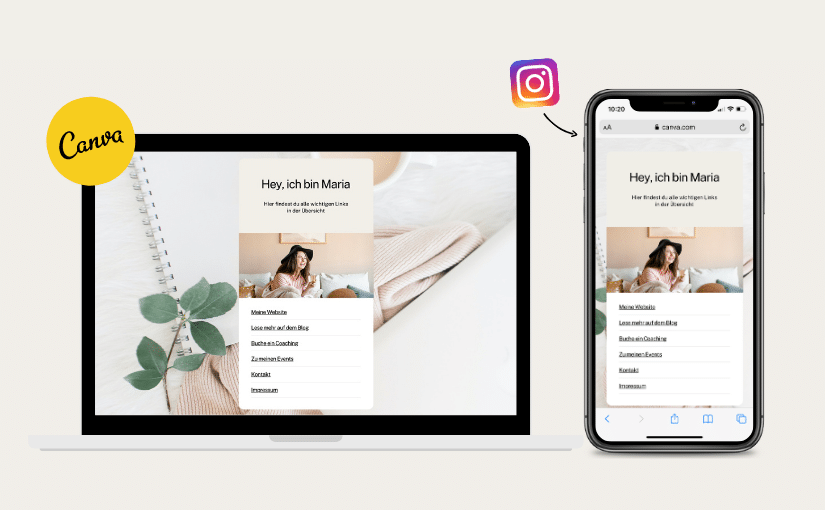 Instagram Link in Bio geschickt nutzen – Erstelle deine eigene Linkpage mit Canva