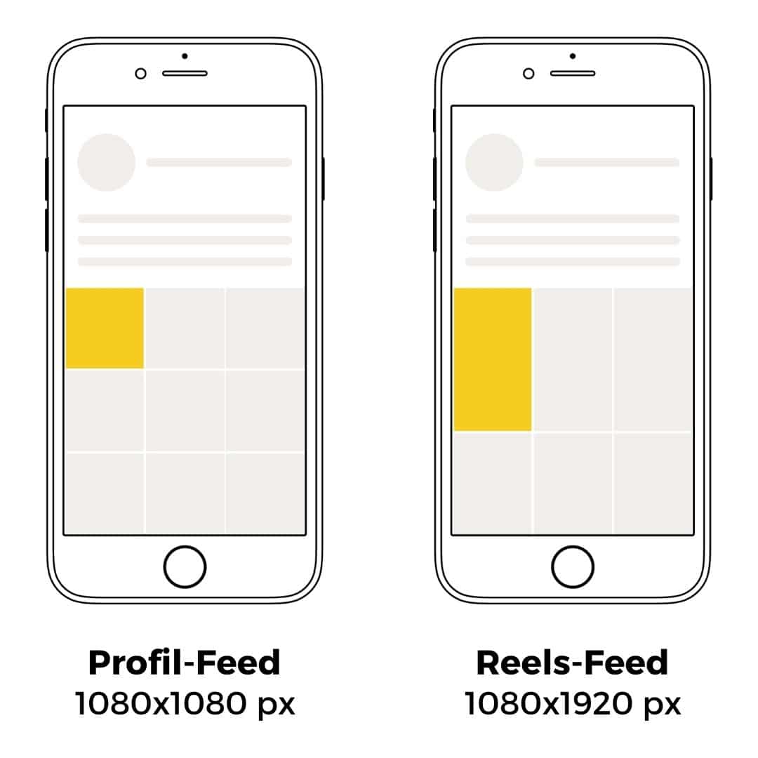 Instagram Reels Format Profil- und Reels-Feed