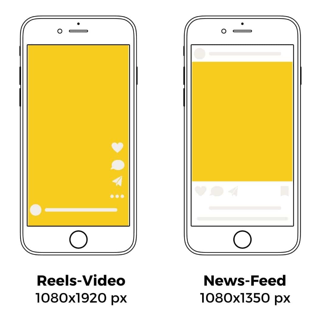 Instagram Reels Format Video und News-Feed