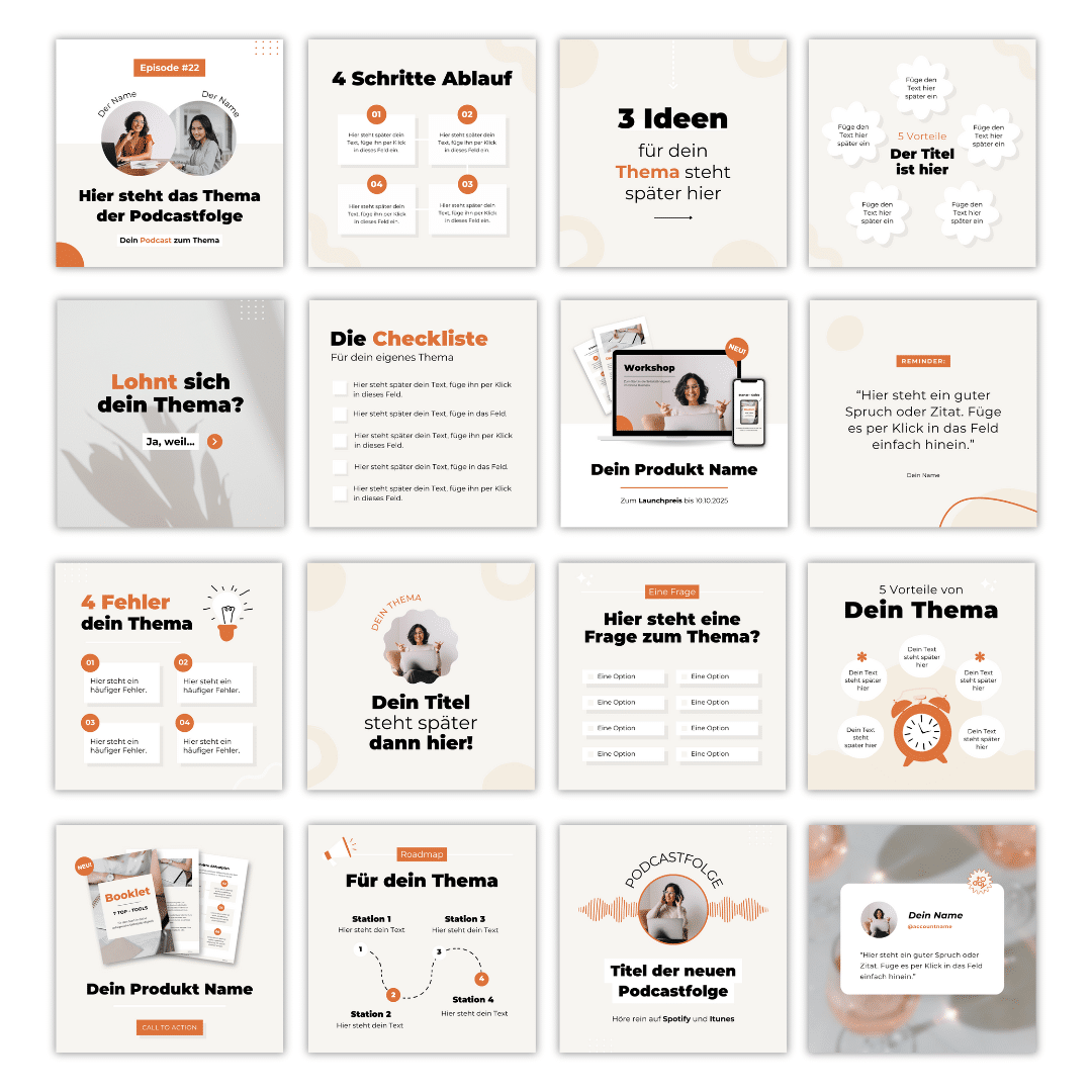 Infografiken Set für Instagram Posts